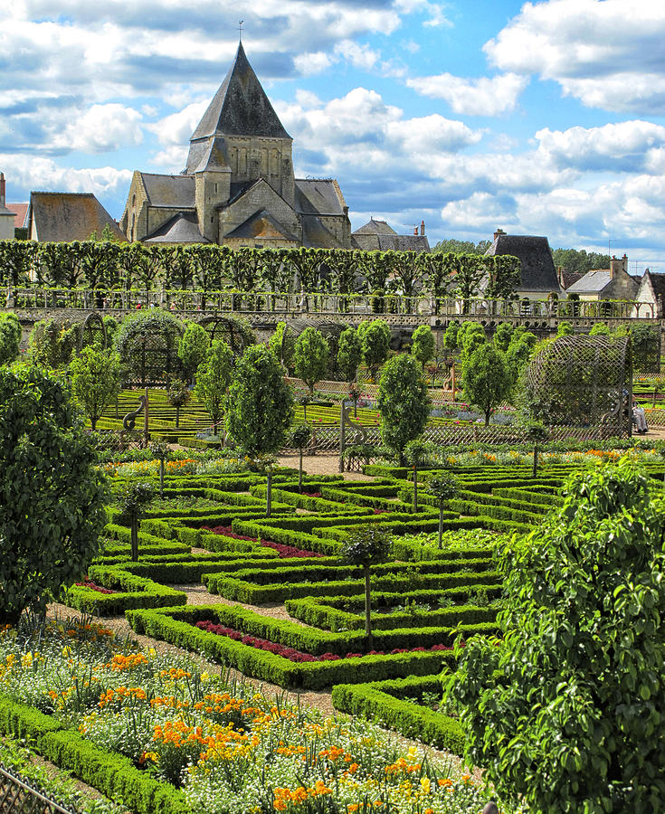 A Garden View at Chateau de Villandry Photograph by Dave Mills