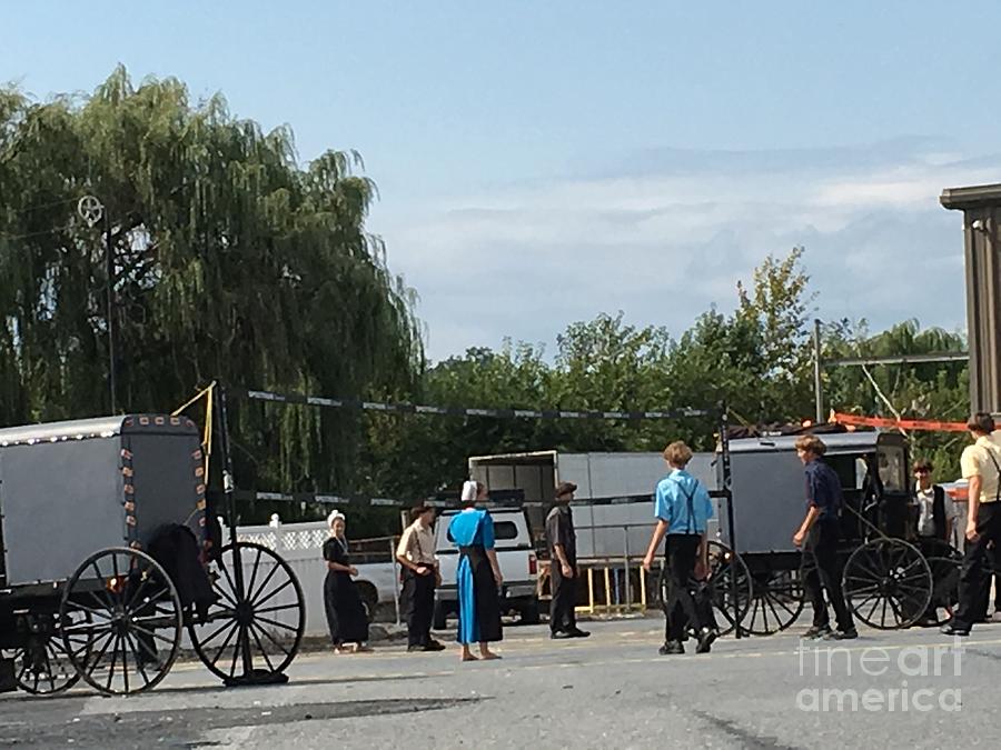 A Gathering of Amish Youth Photograph by Christine Clark