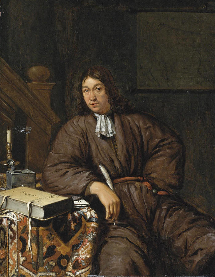 A Gentleman at his Desk Painting by Michiel van Musscher