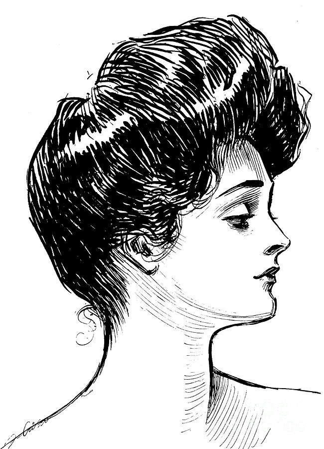 A Gibson Girl, 1902 litho Drawing by Charles Dana Gibson