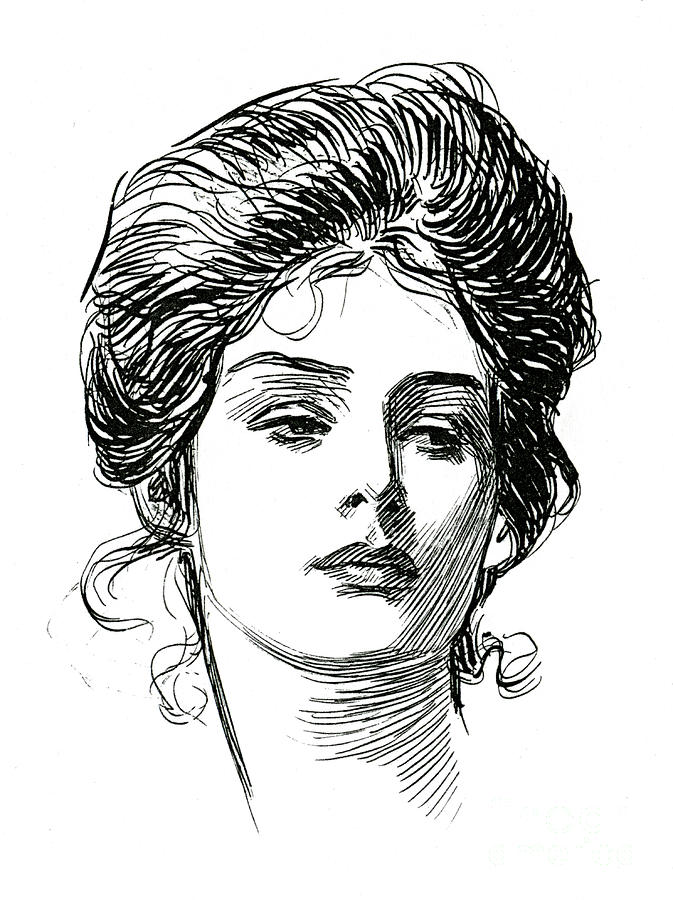 A Gibson Girl, c 1902 Drawing by Charles Dana Gibson