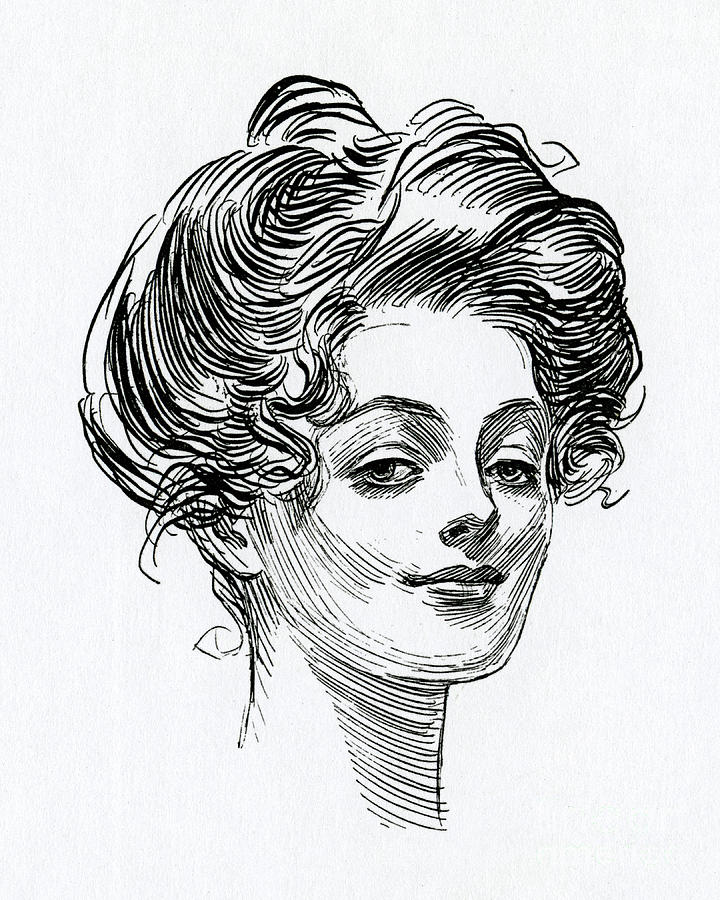 A Gibson Girl Drawing by Charles Dana Gibson
