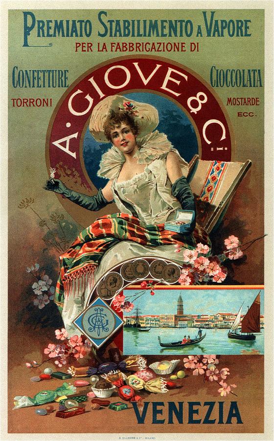 A Giove and Co - Venezia, Italy - Vintage Chocolate Advertising Poster Mixed Media by Studio Grafiikka
