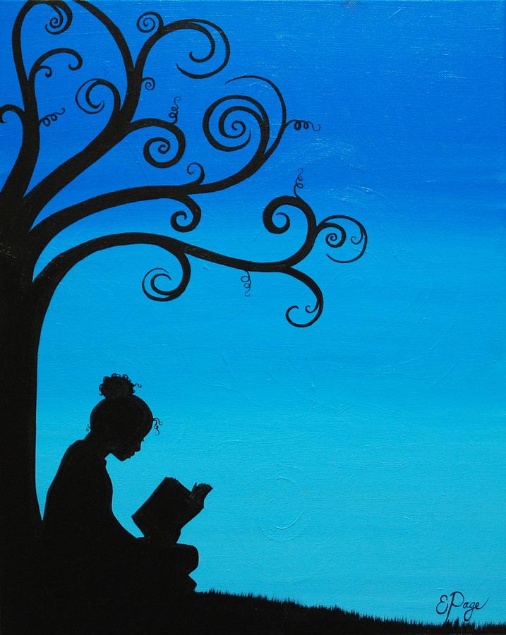 A Girl and Her Book Painting by Emily Page