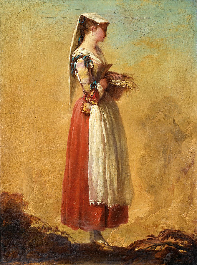 A Girl from Frascati Painting by Jean Barbault