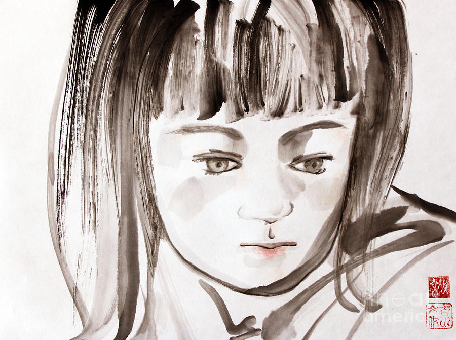 A Girl Painting by Fumiyo Yoshikawa