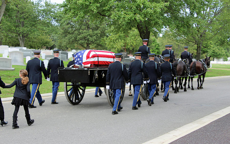 A Flag-Draped Coffin On A Horse-Drawn Caisson Photograph by Cora Wandel