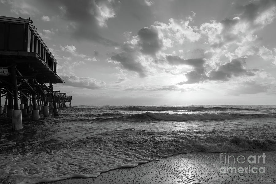 A Glorious Beach Morning Grayscale Photograph by Jennifer White