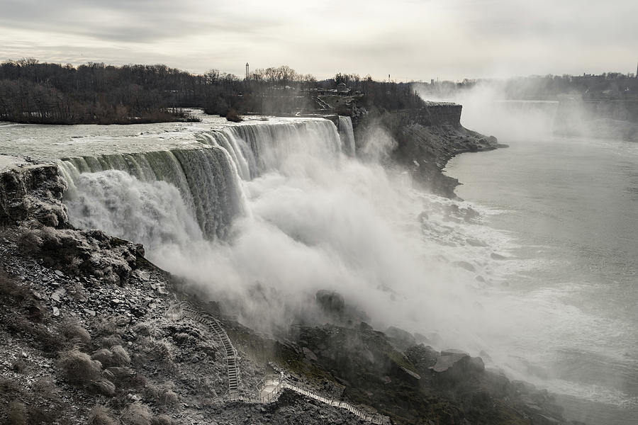 A Glossy Silver Day at Niagara Falls New York Photograph by Georgia Mizuleva