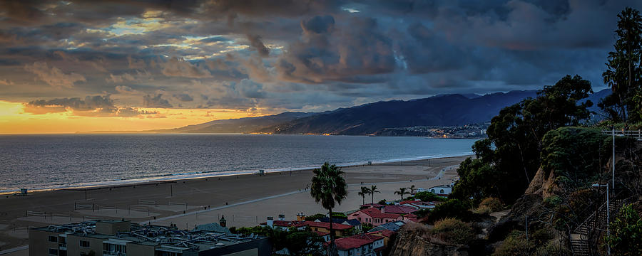 A Golden Evening Over Malibu - Panorama Photograph by Gene Parks