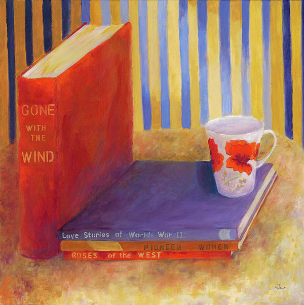 A Good Book and a Cup of Coffee Painting by Beverly Shaw-starkovich