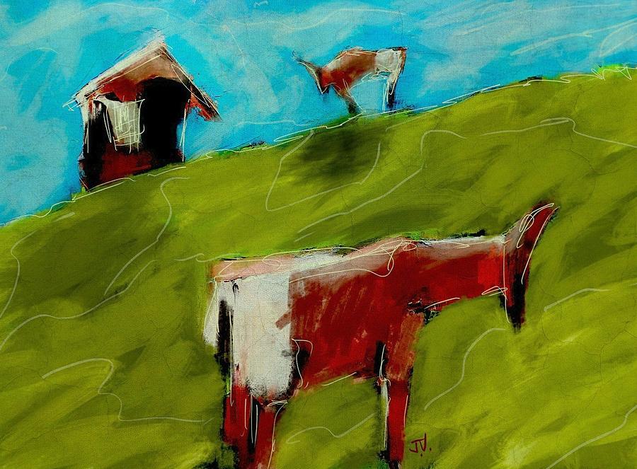 Landscape Painting - A Good Day for Grazing by Jim Vance