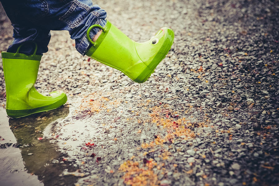 Childhood Photograph - A Good Rainy Day by Debi Bishop Childhood Photograph - A Good Rainy Day by Debi Bishop