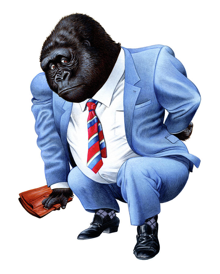 A gorilla tired from business by Shiro Yamaguchi