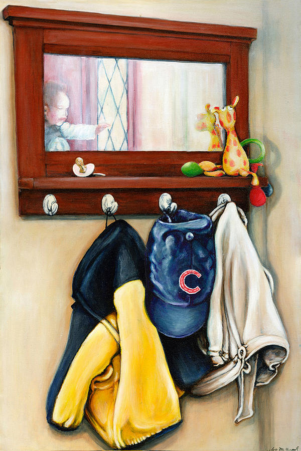 A Grandsons Prized Possessions Cubs Painting by Leo Malboeuf