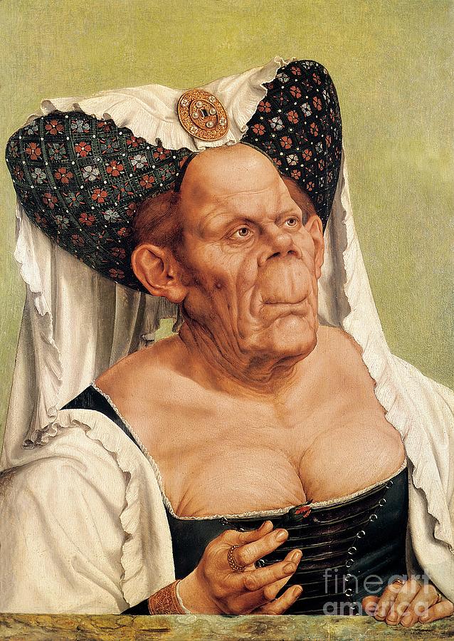 Portrait Painting - A Grotesque Old Woman by Quentin Massys