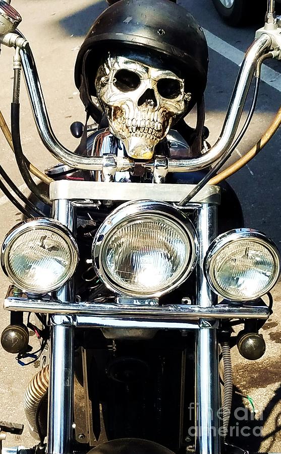 Omaha Photograph - A Halloween Skull On A Harley In Omaha by Poets Eye