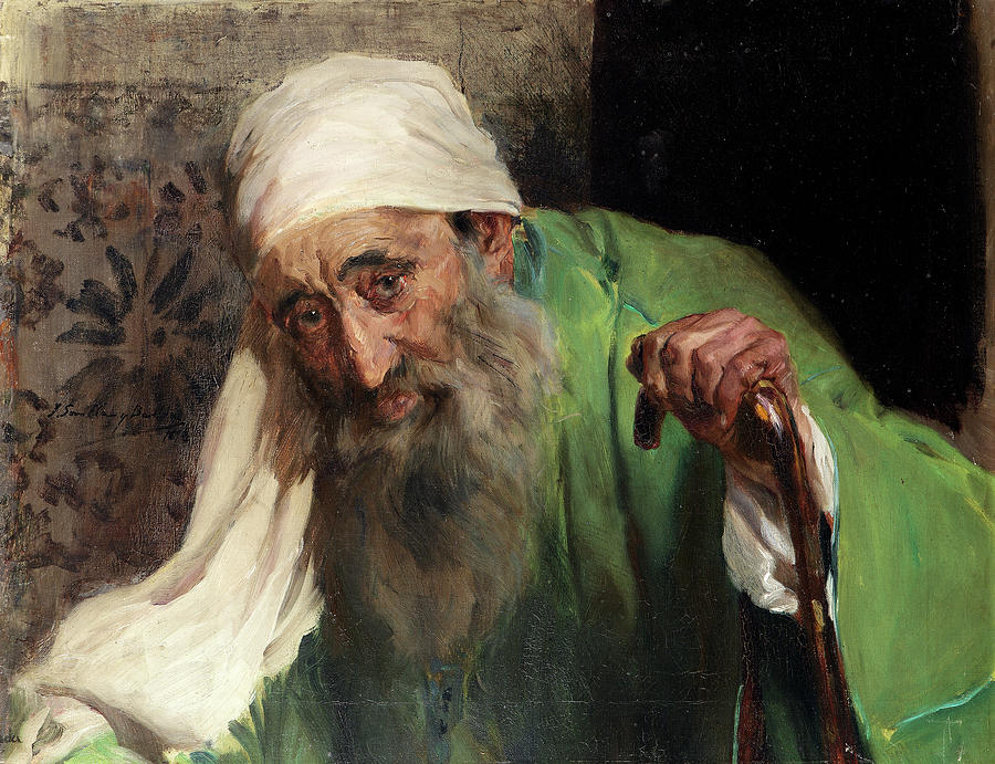 Portrait Painting - A Hebrew by Joaquin Sorolla y Bastida