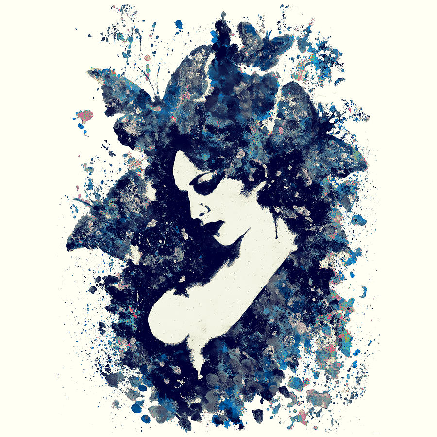 Butterfly Painting - A Hell To Pay - Blue by Marco Paludet