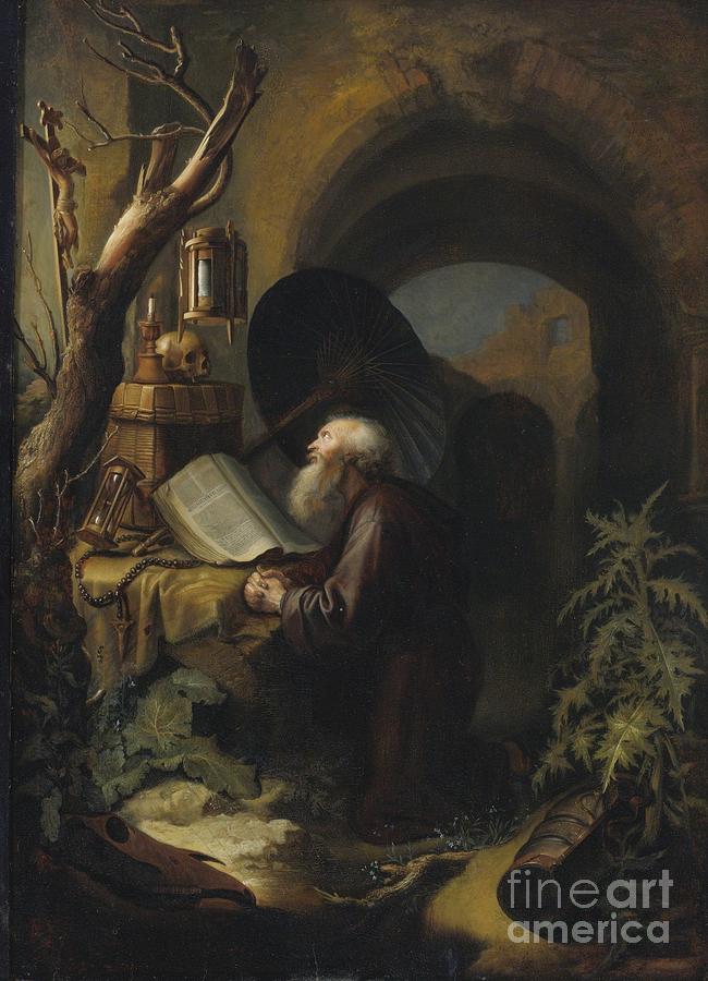 A Hermit Monk In Contemplation Painting by Celestial Images