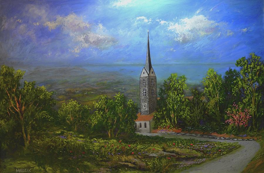 Church Painting - A Higher Place by Michael Mrozik