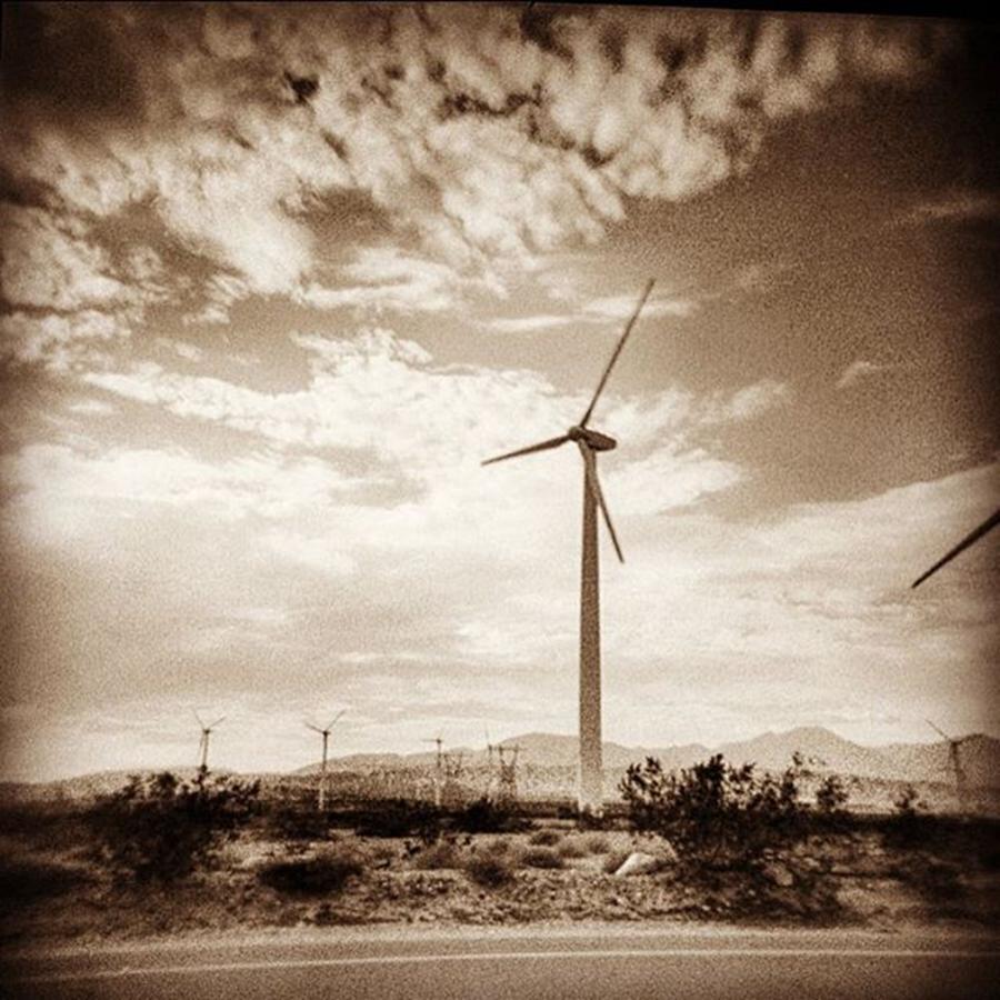 Desert Photograph - A #holga Shot Of The Windmills By by Alex Snay