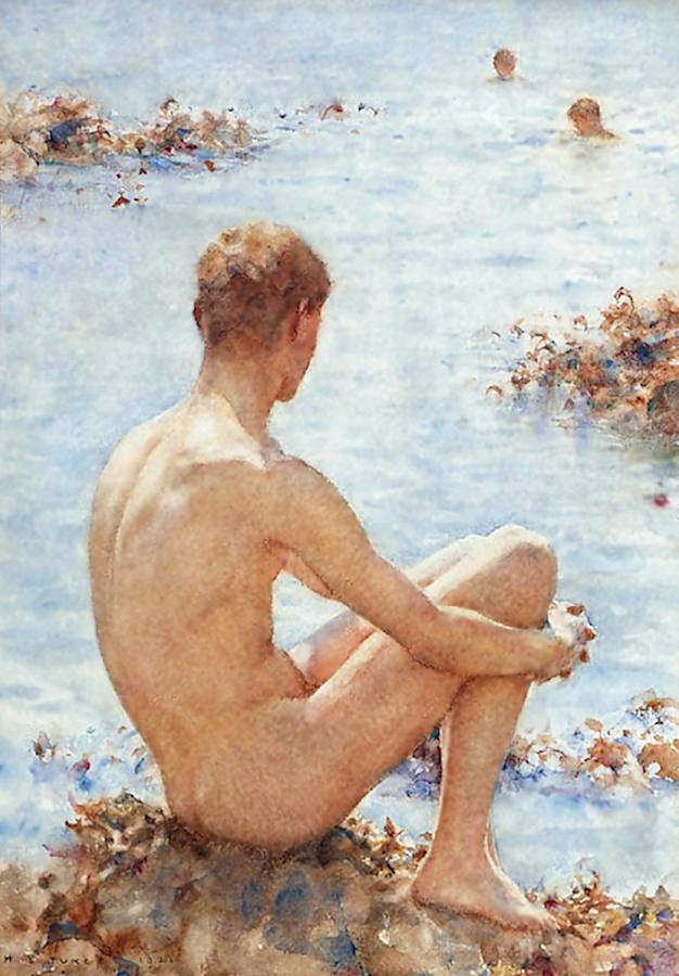 A Holiday  Painting by Henry Scott Tuke