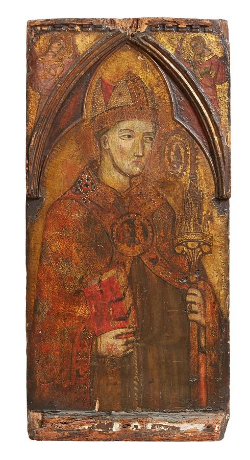 Siena Painting - A Holy Bishop by Siena