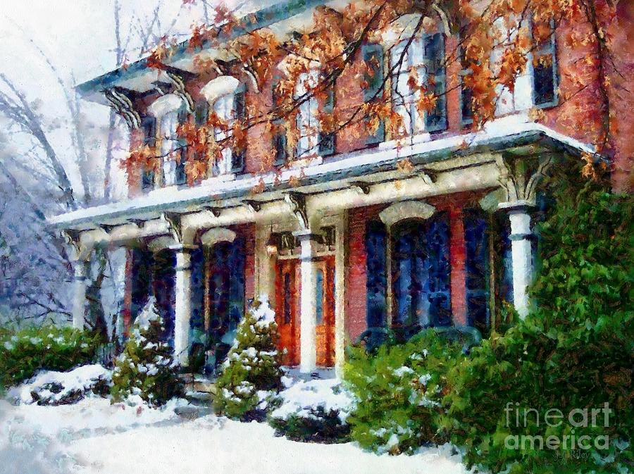A Home for the Holidays - Honesdale PA Photograph by Janine Riley