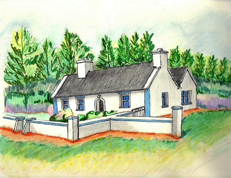A Home in Ireland  Drawing by Paul Meinerth
