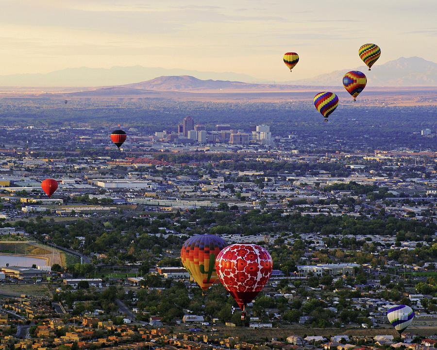 A Hot Air Ride to Albuquerque Cropped Photograph by Daniel Woodrum