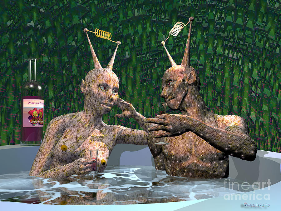 Science Fiction Digital Art - A Hot Tub Romance, Pt. 1 by Walter Neal