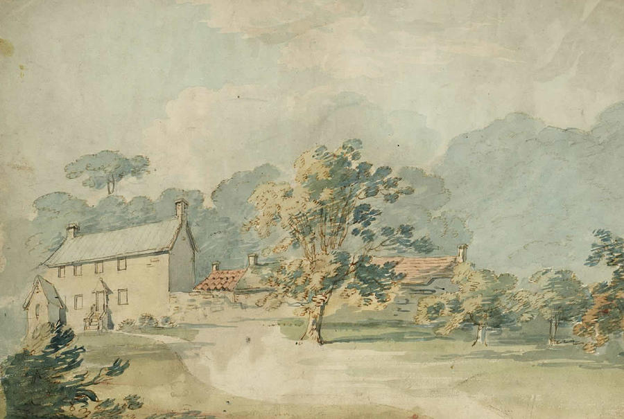 Tree Painting -  A House with Outbuildings by Joseph Mallord