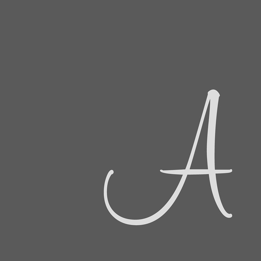 A In Light Gray Simple Script Digital Art By Custom Home Fashions 