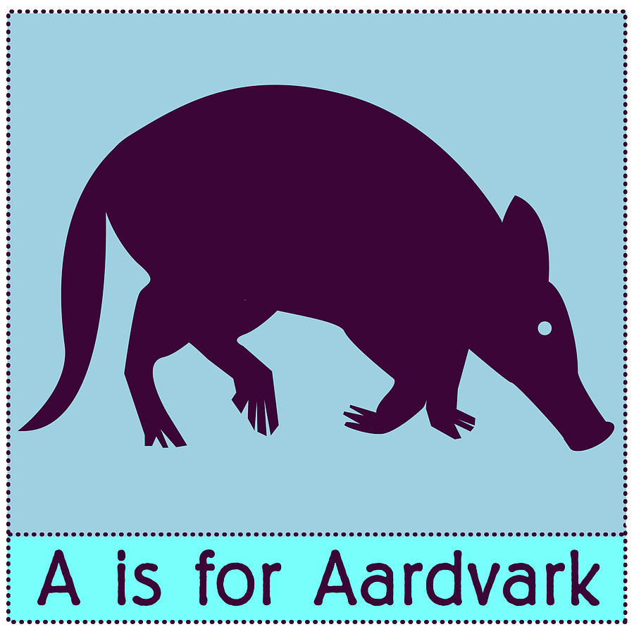 A is for Aardvark Kids Animal Alphabet Digital Art by Sandra McGinley