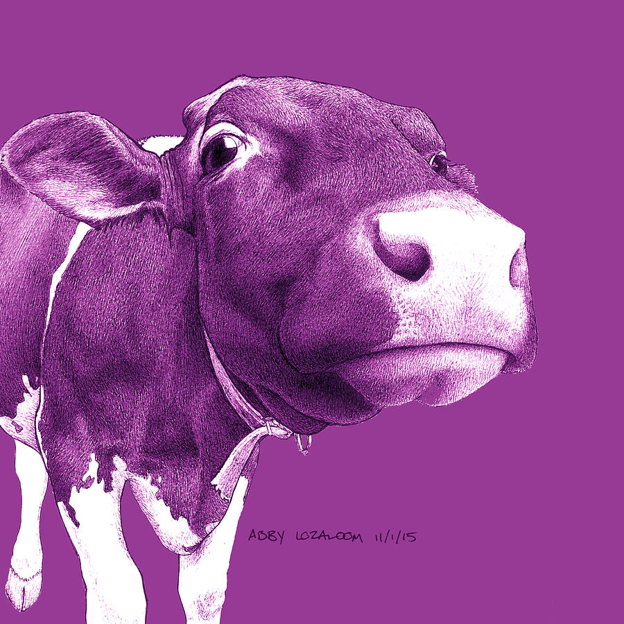 Cow Digital Art - A Is For Abby 3 by Lorraine Zaloom