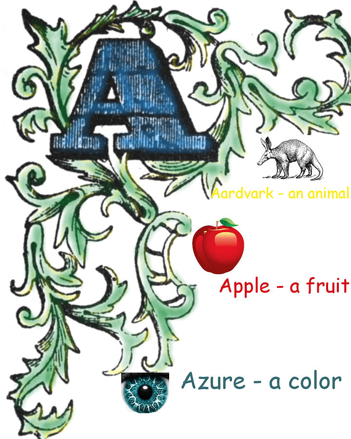Animal Digital Art - A is for Alphabet by Jacquie King