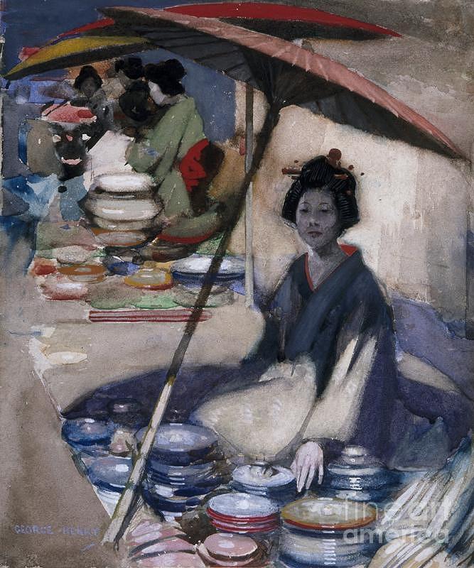 Kingdom Painting - A Japanese Pottery Seller by MotionAge Designs