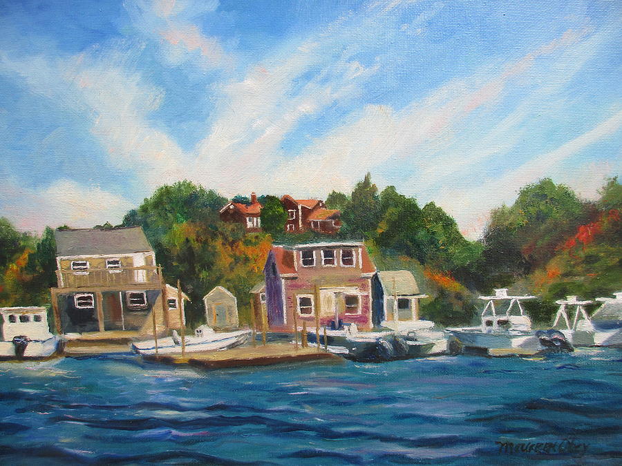View from the Kayak, Oyster River, Chatham Painting by Maureen Obey