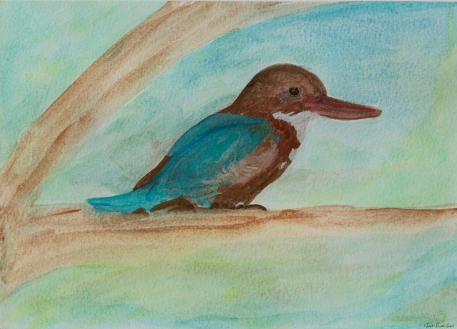 Kingfisher Painting - A Kingfisher I Know by Tomer Rosen Grace