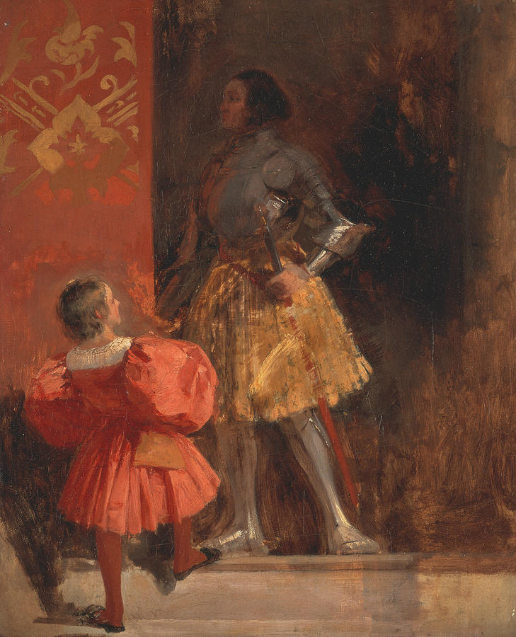 A Knight and Page  Painting by Richard Parkes Bonington