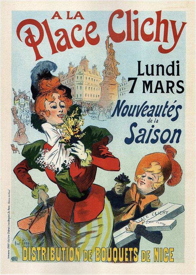 A La Place Clichy - Nouveautes de la Saison - Vintage French Advertising Poster Mixed Media by Studio Grafiikka
