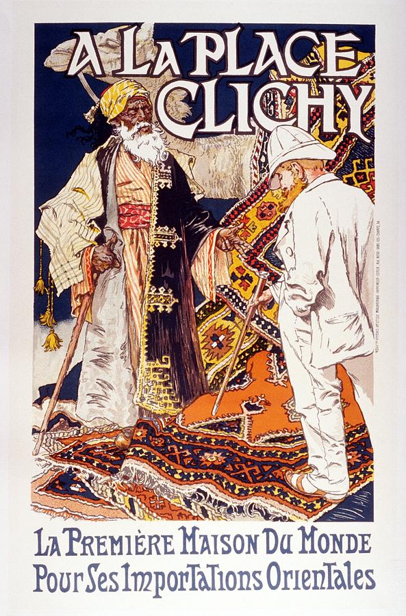A La Place Clichy - Rugs - Vintage French Advertising Poster Mixed Media by Studio Grafiikka
