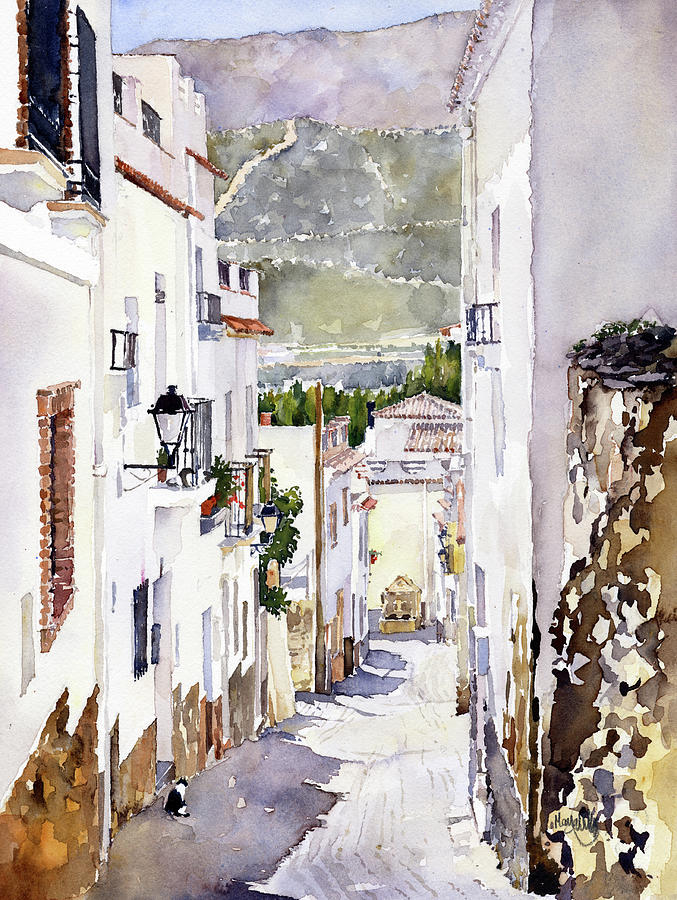 A Lane In Laujar Painting by Margaret Merry
