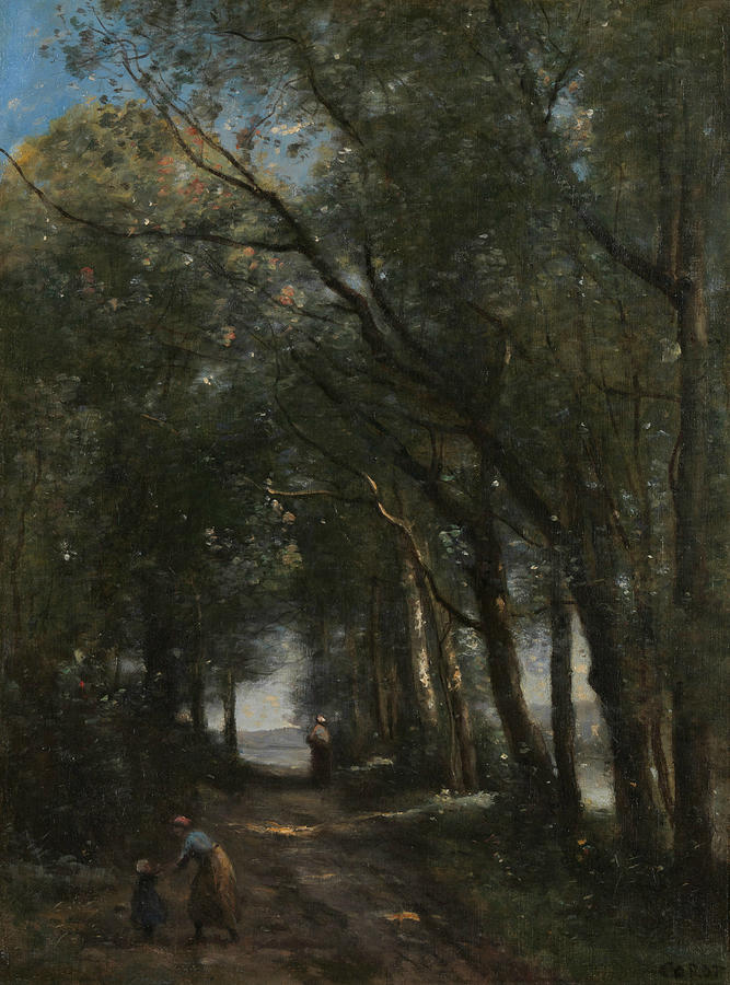 A Lane through the Trees Painting by Jean-Baptiste-Camille Corot