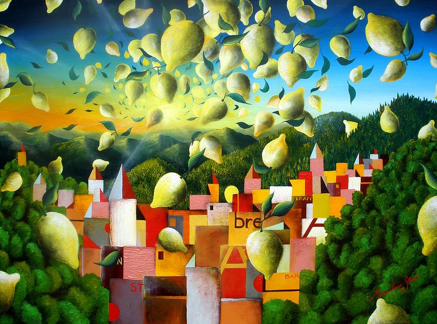 Tree Painting - A Lemon Explosion Before Sunset by Massimiliano Stanco