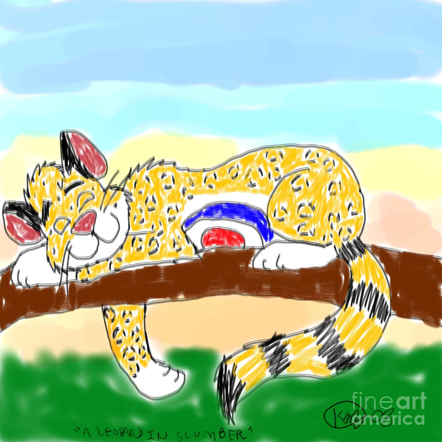 Leopard Digital Art - A Leopard in Slumber by Karli Martin