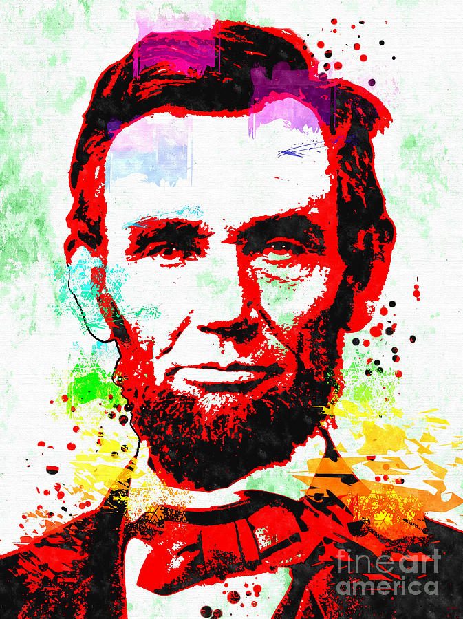 A. Lincoln Grunge Mixed Media