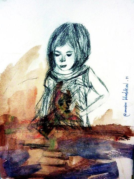 A Little Artist Drawing by Wanvisa Klawklean