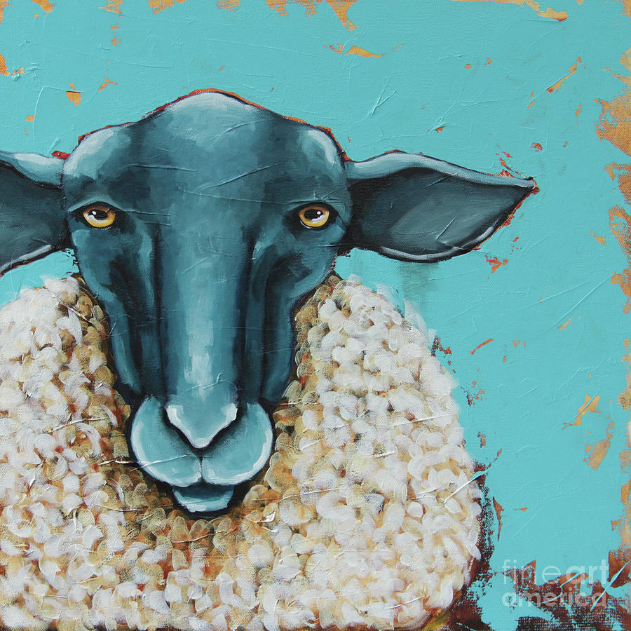 A little bit sheepish Painting by Lucia Stewart